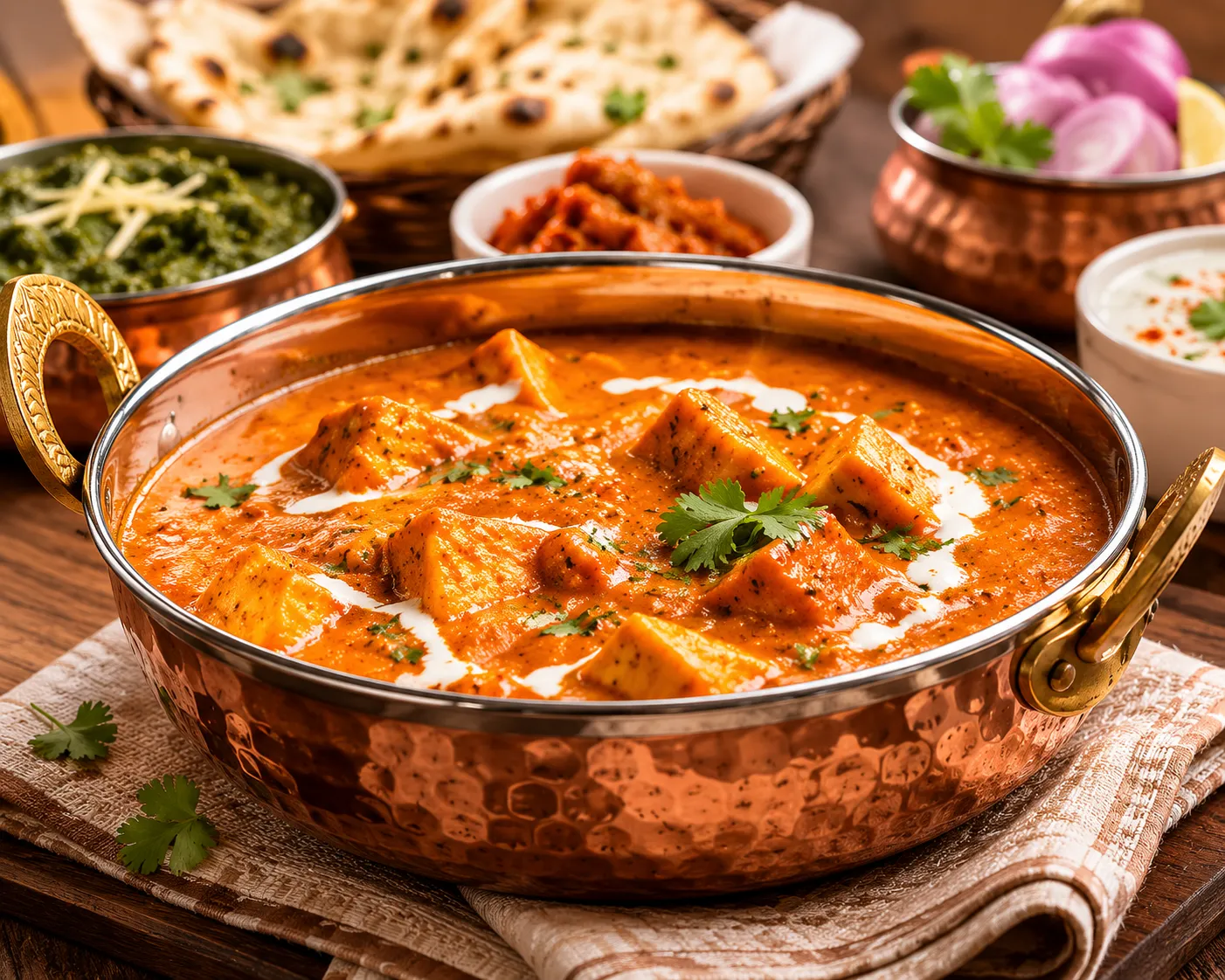 Cheese butter masala, paneer in a creamy tomato and butter gravy, at Shiv Shakti Kathiyawadi Restaurant in downtown Hamilton, ON